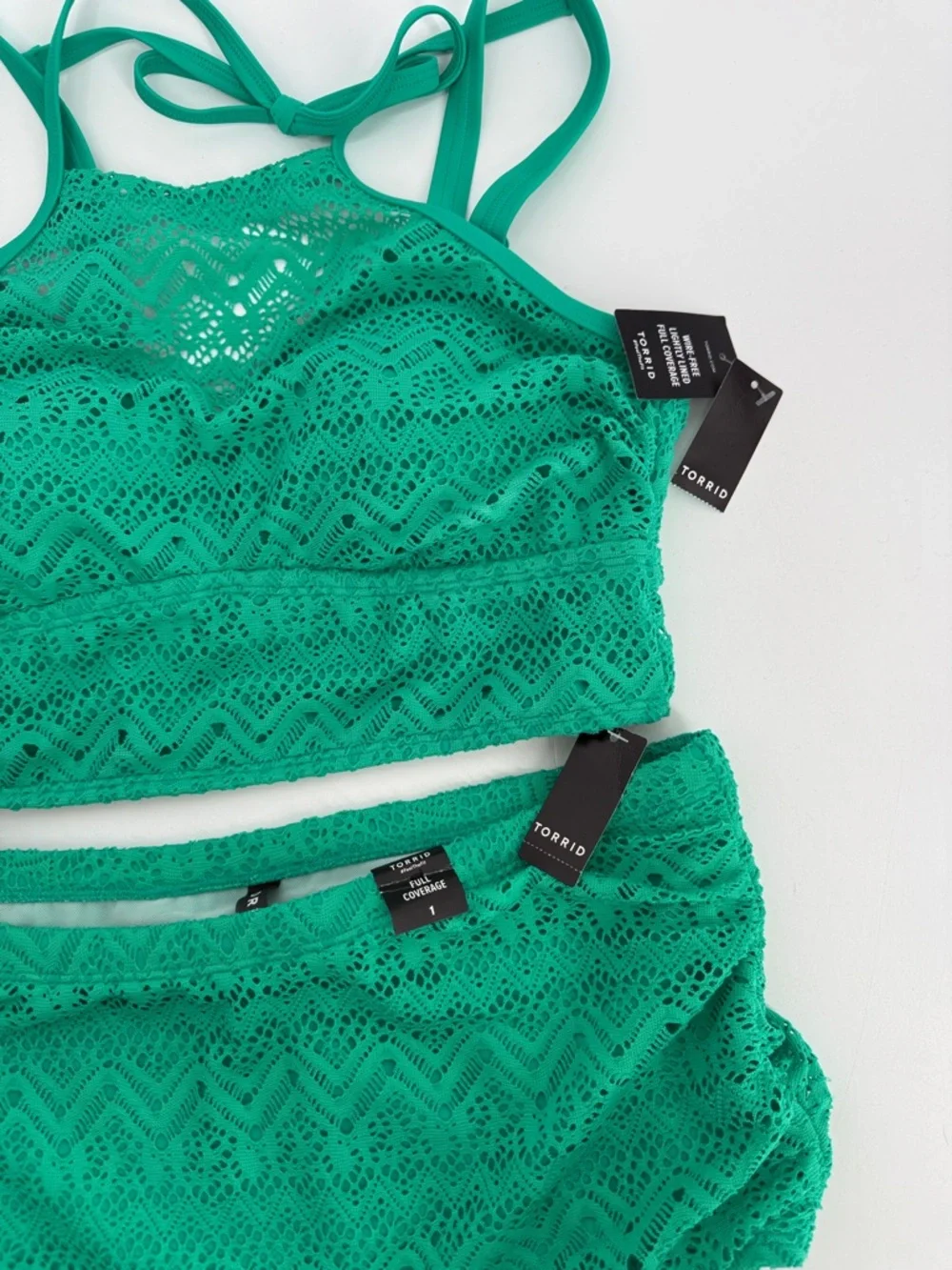 New TORRID High-Rise Crochet Swim Bottom size 00/1 - Picture 5 of 8